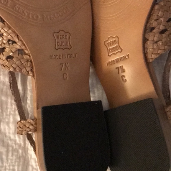 Women's Brown Woven Sandals Sesto Meucci leather sandals New. 7.5 C - Picture 5 of 7